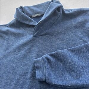Turtleson‎ Mens XL Blue Heather Shawl Collar Pullover Sweater Korea Stretch